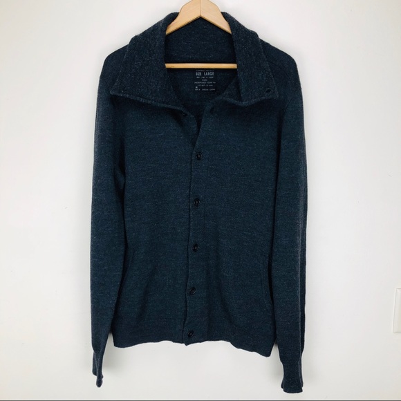 All Saints Sweaters - All Saints Loop Funnel Cardigan 100% Merino Wool